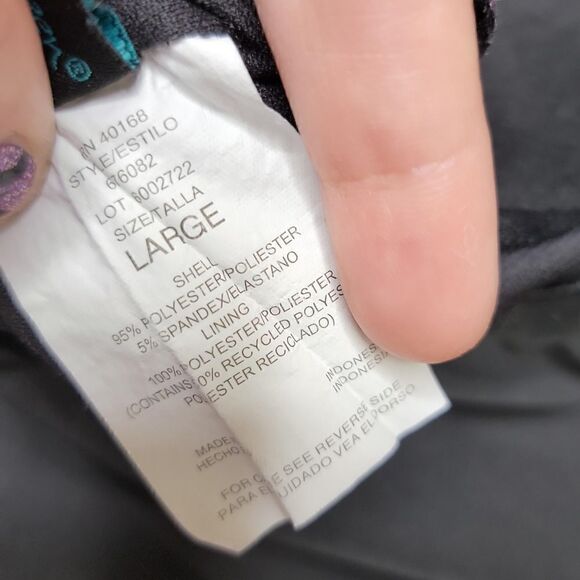 Aqua Green High Neck Angled Tankini Top Multicolor Size Large - Picture 8 of 13